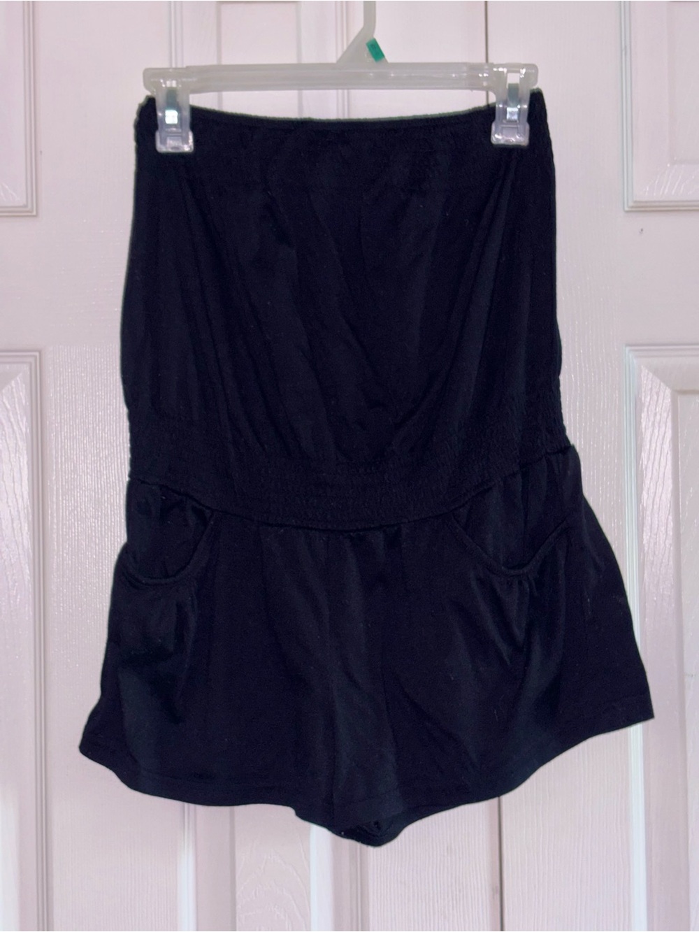 Black Strapless Women’s Romper Shorts
